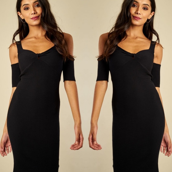 MINKPINK Dresses & Skirts - MINKPINK Francis Cold Shoulder Knit Dress NWT